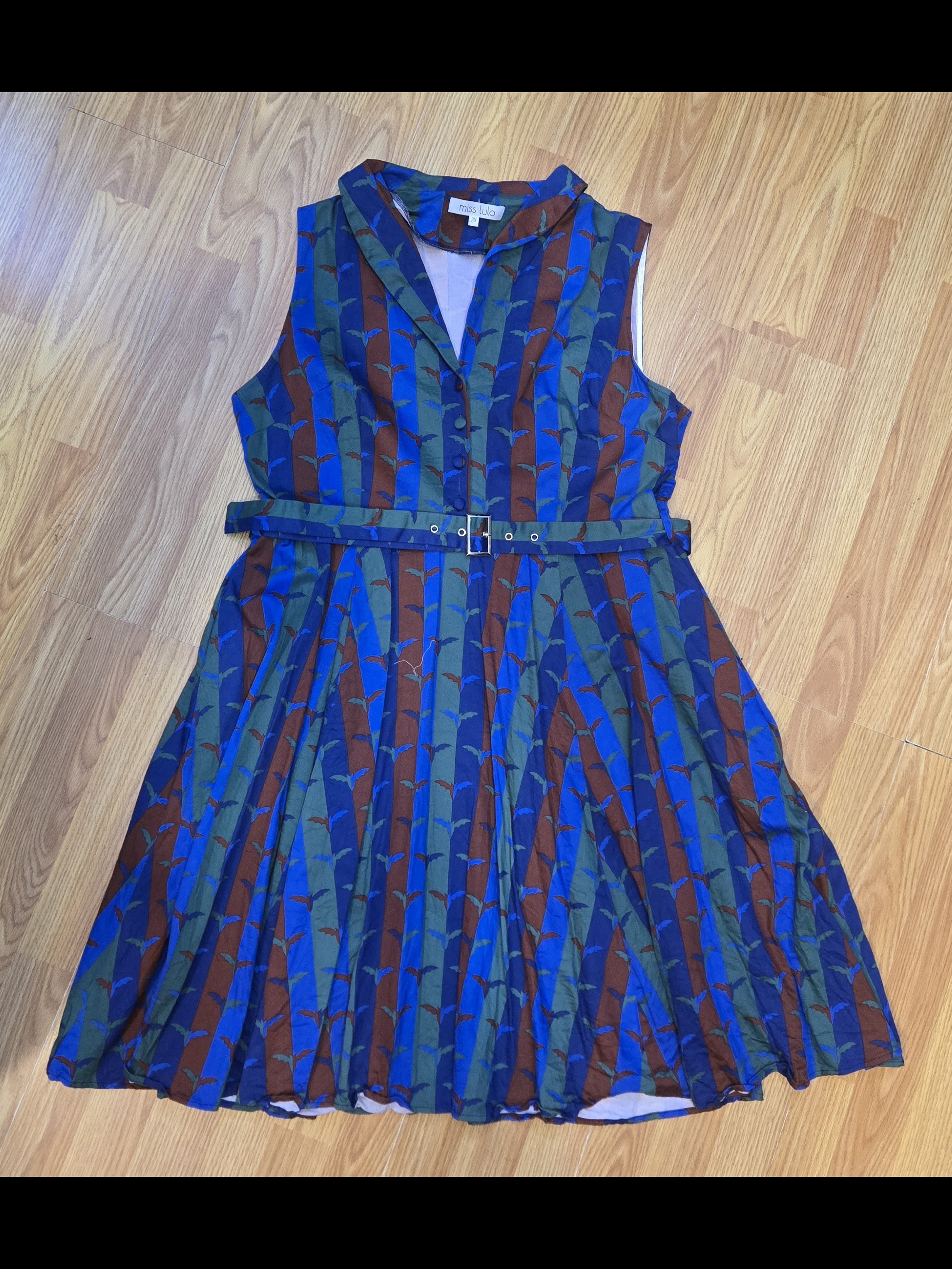 Plus Size Miss Lulo Bat Tribe Shirtwaist Dress